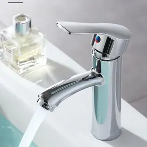 Stainless Steel Faucet Single Hole Cold Hot Water Bathroom Basin Sink Tap, Home Use Splash Proof Faucet, Durable and Easy to Clean