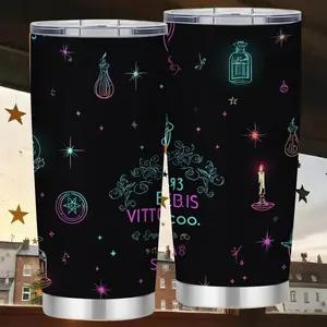 Sinister Clown Gang Tumbler - 20oz Insulated Mug with Pennywise-Inspired Horror Crew Artwork, Blood Splatter Background for True Horror Fans