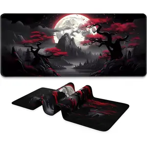 Long Gaming Mouse Pad 24 x 14 inches, Extended Anime Mousepad, Large Mouse Mat with Non-Slip Base, Full Keyboard Mat with Stitched Edges for Gaming and Office