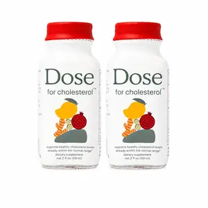 DOSE Cholesterol Support Liquid Shots 2 Pack, 2 fl oz Each, Heart Health & Cholesterol Support Supplement with CoQ10, Pomegranate, Turmeric Curcumin & Amla, Helps Maintain Healthy LDL Levels, Cardiovascular Wellness, Vegan, Zero Sugar Drink