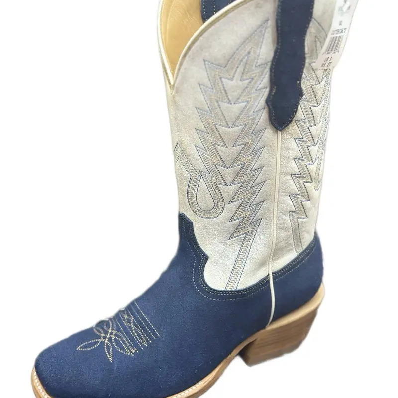 Suede Riding Cowboy Boot- Navy