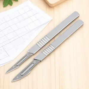 Stainless Steel Scalpel Blades No.11 & 23 Non-Slip Craft Knife for DIY Art Carving Leather Cutting Paper Craft Halloween Christmas Decorations Seasonal Handmade Gift Essential Tool Kit
