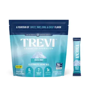Trevi Sugar Free Arctic Frost Electrolyte Drink Mix – 28 or 8 Stick Packs | 0g Sugar, Non-GMO, with 7 Vitamins & Minerals, 6 Electrolytes, Energy Hydration Drink Mix, Made in USA