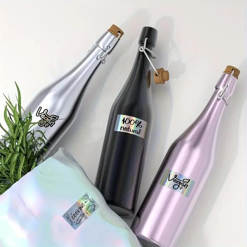 Holographic Silver Thermal Sticker Label, 500pcs/roll 2.25 Inch x 1.25 Inch Printable Sticker Label, Self Adhesive Label Sticker for DIY Decoration, Customizable Stickers