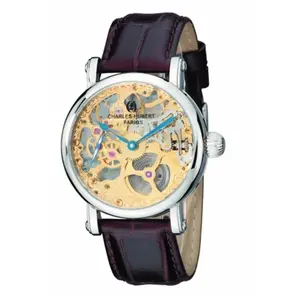 212 MAIN Charles-Hubert Paris Men's Analog Mechanical Watch - Stainless Steel Case, Skeleton Dial, Automatic Mechanical Movement