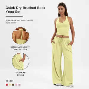 MFVIM Women's Fitness Suit 2 Piece High Waisted Pants With Padded Stretch Sports Bra Set Fitness Clothing solid sportswear athletic tracksuits sport outfit activity sporty Breathable