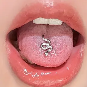 Snake-Shaped Stainless Steel Tongue Ring - Sexy and Charming - Perfect for Everyday Wear or as a Gift - No Plating - All Seasons
