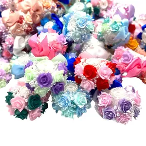 5pcs Thorny But Beautiful Fancy Flower Beads - Supplies for DIY Beaded Pens Keychains Jewelry Making