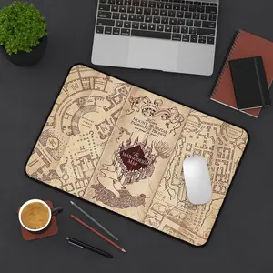 Marauder's Map desk mat | Vintage Wizarding School Map mouse pad