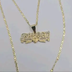 VALENTINE'S DAY Necklaces I Love You beautiful style GOLD-PLATED 24"inches clear stone's