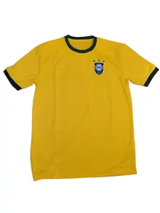 New Bailey Brazil Retro Football Shirt Multiple Sizes Available Including Kids and Adults Vintage Soccer Jersey Unisex Apparel Polyester Quick Dry Shirt.
