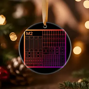 Christmas Ornaments Mac Mini M2 Apple M2 Die 7000x7000 Acrylic Tree New Year Birthday Family Gift For Friends X-Mas Holiday
