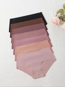 Women's Basic Solid Color Panty, Soft Comfy Casual Breathable Knicker for Daily Wear, Ladies Intimates Underwear for All Seasons, Soft Stylish Brief