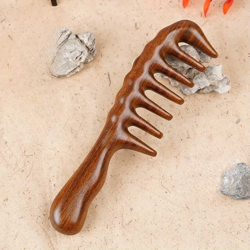 1pc Golden Silk Sandalwood Comb, Sandalwood Comb, Head Meridian Comb, Scraping Board, Massager, Scalp Dredging, Massage Comb Air Cushion Comb, Scalp Stimulator