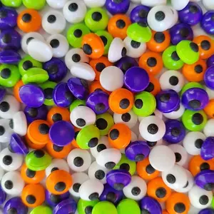 1 Bottle Candy Eyeballs Eyes 4 Colors Cake Cupcake Toppers Cookie Decorations Edible Dessert Sprinkles for Halloween Christmas (White, Orange, Green, Purple)