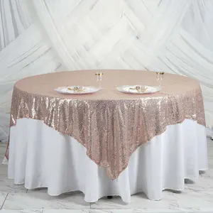 Sequin Table Overlay 90"x90" Blush - Sparkly Table Topper