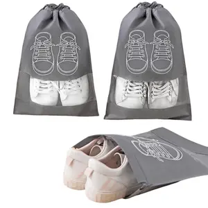 10 PCS Portable Drawstring Shoe Storage Bag Foldable Travel Organizer with Transparent Window,  Dustproof Bags Essentials for Men and Women