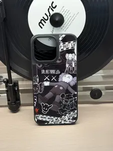 Black  White Kaws Bear Tough Phone Case, Antisocial, Keep Out! Phone Case, For iPhone X 16, Pro, Plus, Pro Max Plastic Protection