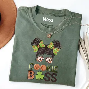 Comfort Colors Scout Cookie Boss Girls Kidlife Messy Bun Sunglasses T-Shirt
