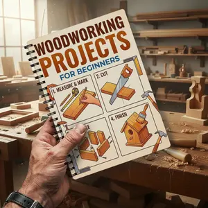Woodworking Projects for Beginners - Step-by-Step DIY Guide Book, Easy-to-Follow Wood Craft Plans, No Experience Needed, Make Home & Garden Furniture