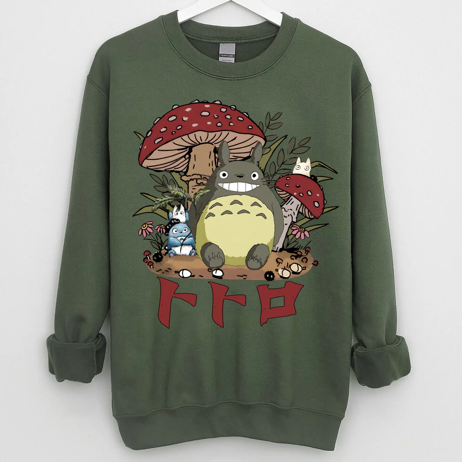 Mushroom Totoro Sweatshirt Hoodie T-Shirt, Ghibli Studio Sweatshirt, Ghibli Totoro Shirt, My Neighbor Totoro Shirt, Anime Sweater, Ghibli Studio Shirt, Hayao Miyazaki, Trendy Ghibli Sweater, Totoro Sweatshirts, Studio Ghibli Fest Shirts