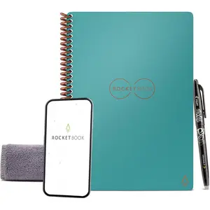 Core Reusable Spiral Notebook, Executive Size 6x8.8, Teal  Dotted Pages, AppConnected, Erasable, Durable Cover, Ideal for School, Work, and Creative Projects