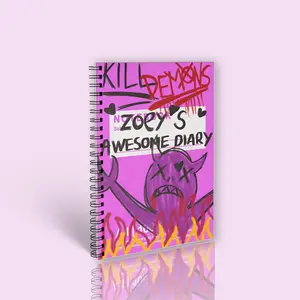 A5 size 100 + pages k-pop elements Zoe's demon taunt notebook, perfect gift for creative thinking, horizontal pages for daily use, unique diary notes, suitable for Korean fans who like spicy characters