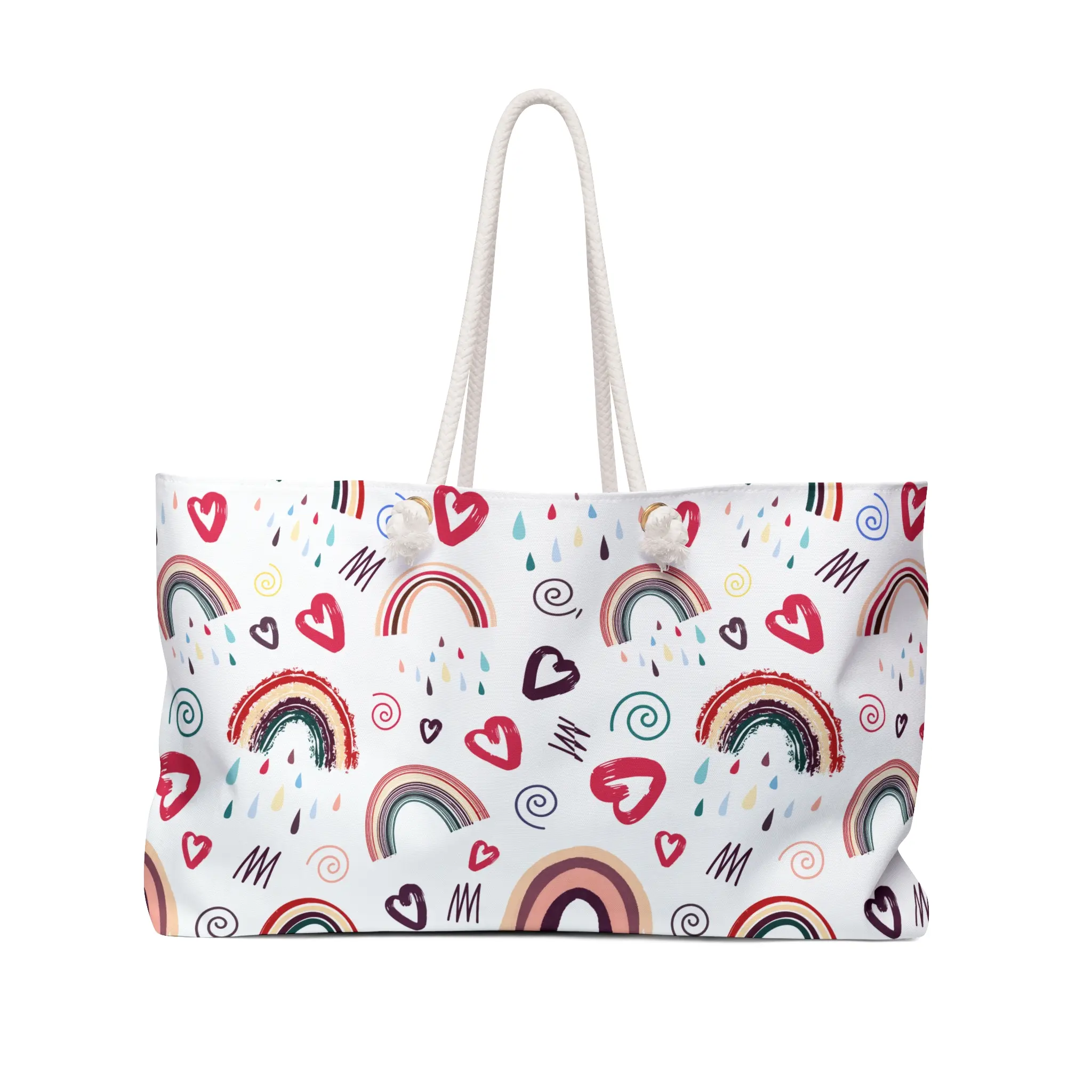 Colorful Rainbow Heart Weekender Bag - Perfect for Travel & Weekend Getaways