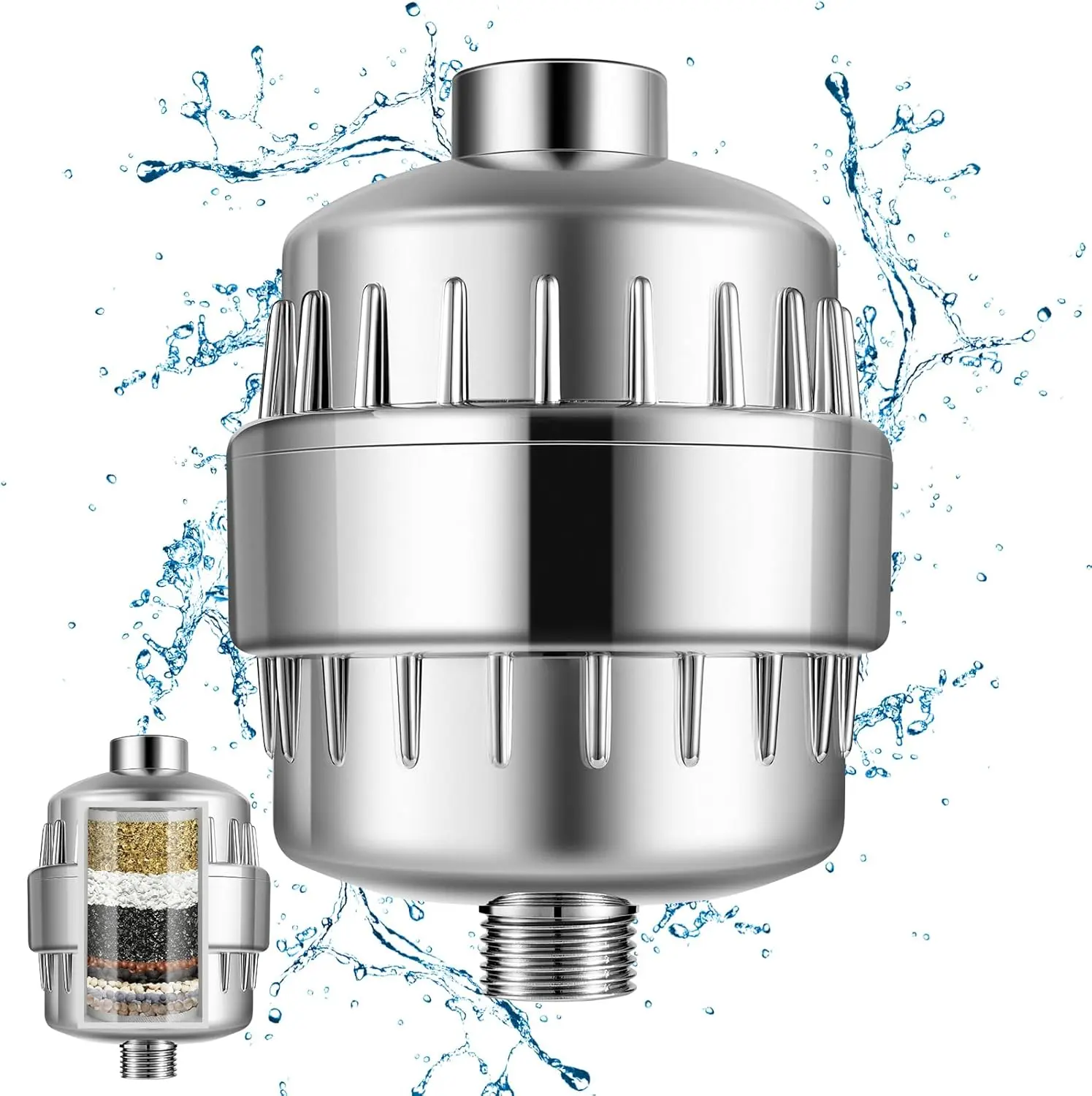 25 Stage Shower Filter, Powerful Shower Head Water Filter for Hard Water | Showerhead Filters to Remove Chlorine Toxic Chemicals & Improve Water Efficiently, Good for Health Hair, Easy to Install