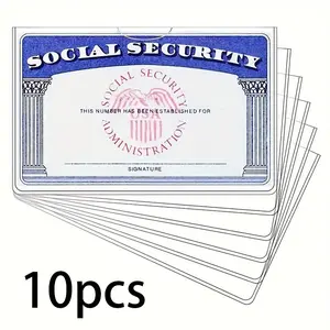 Social Security Card Holder, 10pcs Clear PVC Card Holder, Durable Waterproof Card Protector, Suitable for Social Security Card, Credit Card and ID Card