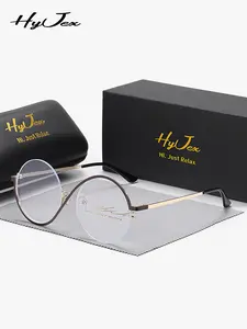 1 Piece Hyjex Unisex Round Half Frame Glasses Handcrafted frames with soulful warmth Round Frame Eyeglasses
