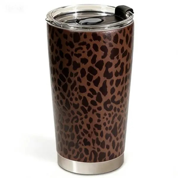 Leopard Print Insulated Mug - Stainless Steel 12 oz Capacity | Keep Drinks Warm 6+ Hours | Perfect for Commuting & Travel | Valentine's Gift Idea