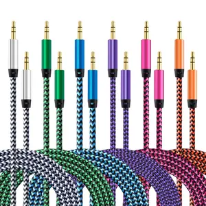 AUX Cord for Car,  Pack .mm Auxiliary Audio Cable, Braided Stereo AUX Chords Compatible Headphone Car, iPhone, iPod, iPad, Samsung Galaxy, HTC, LG, Google Pixel, Tablet & More