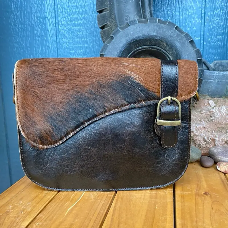Genuine Cowhide Messenger Handbag