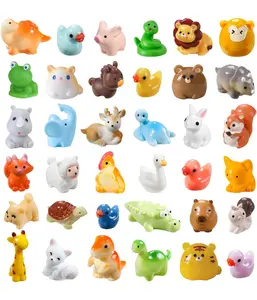 40pcs Mini Resin Animal 40 Styles Tiny Resin Animals Miniature Little Small Animal Figures Bulk for Micro Fairy Garden Landscape Accessories Dollhouse Hide Crafts Decor Aquarium Toys