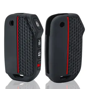 4 Buttons Silicone Key Case Cover Car Key Protector for KIA Sportage R Stinger GT Sorento Ceed Cerato Forte -Full Protection Key Fob Accessories