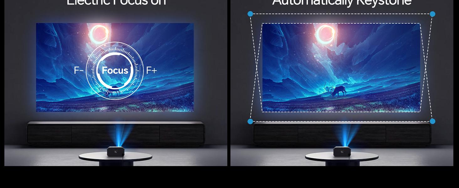 Mini Projector with WiFi and Bluetooth 4K Support, Native 1080P Portable Outdoor Smart Projector, Mirror Screen with Android/iOS/PC Compatible with PC/PS5/Phone/TV Stick (VF340)