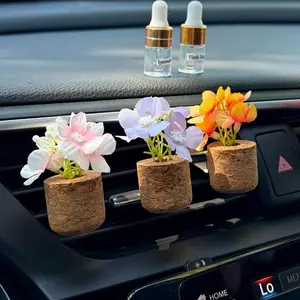 Flower Pot Plant Car Decor