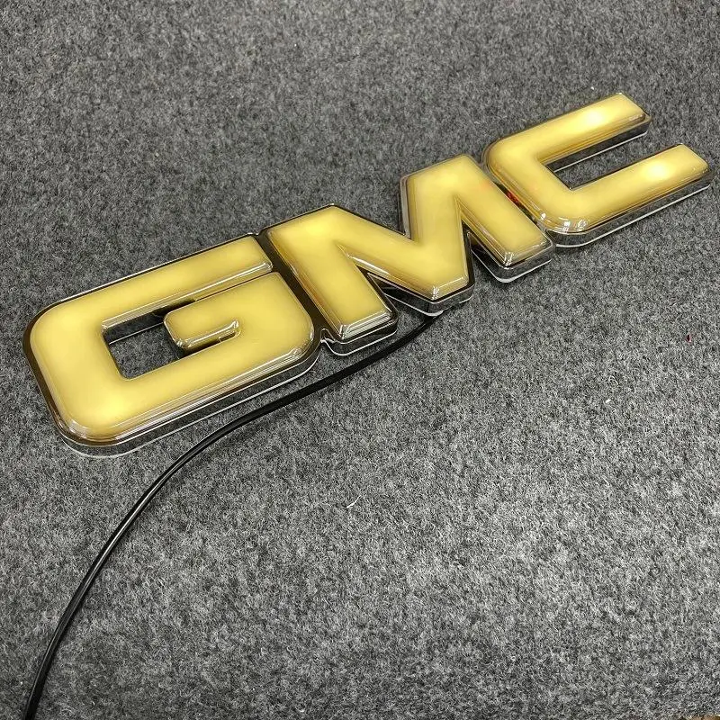 Suitable for GMC  Illuminated Badge Light Flowing Badge Grille Illuminated Badge LED Flowing Badge Car Accessories Car Decoration Multiple colors available