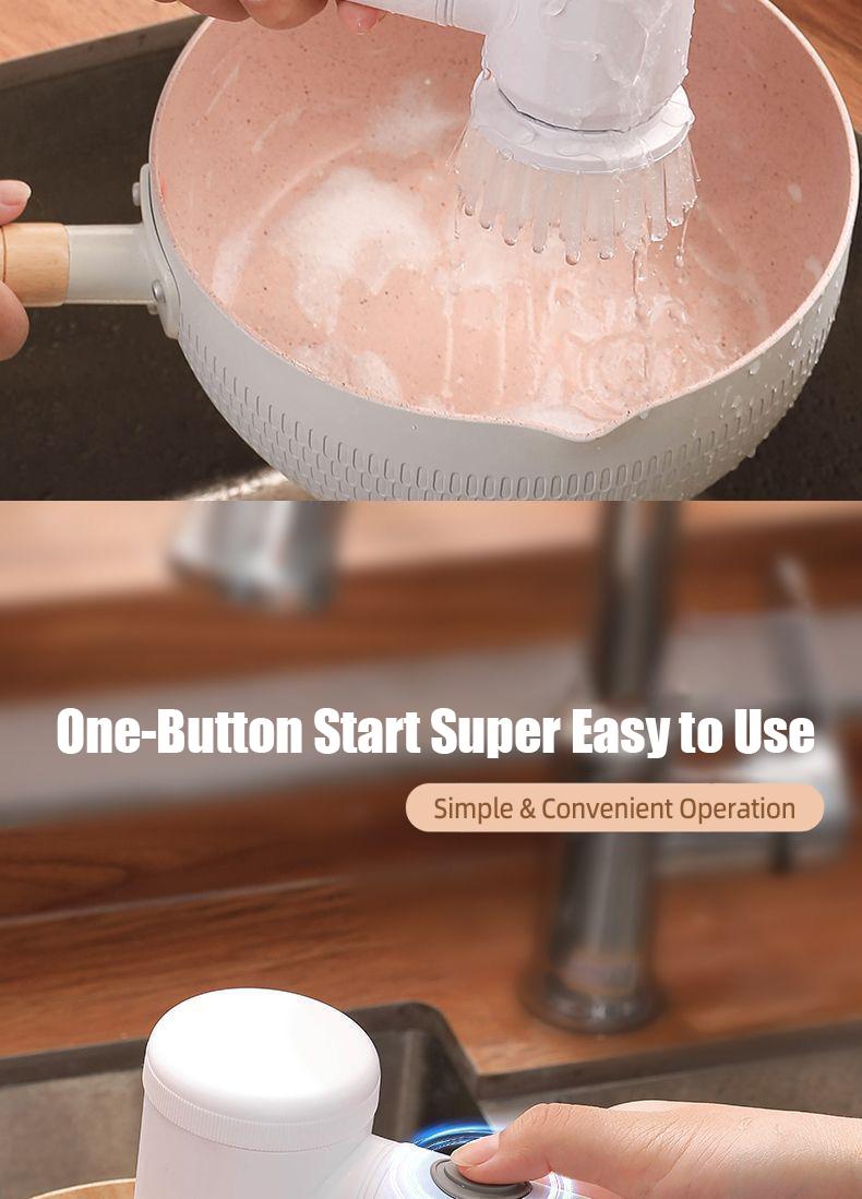 Electric Spin Scrubber,2 Speeds Electric Scrubber for Cleaning with 5 Replaceable Heads for Kitchen, Bathroonn, Bathtub, Tile, and Floor,Power Cleaning Brush Rechargeable Cordless