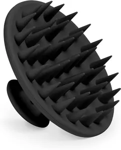 Silicone Scalp Massager Shampoo Brush, Hair Growth and Dandruff Removal Scalp Scrubber, Soft Bristle Exfoliating Scalp Stimulator for Wet and Dry Use, Black