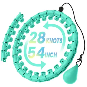 Weighted Hula Circle Hoops for Adults , Infinity Fitness Hoop Plus Size 54 Inch, 28 Detachable Links, Exercise Hoop Suitable for Women and Beginners