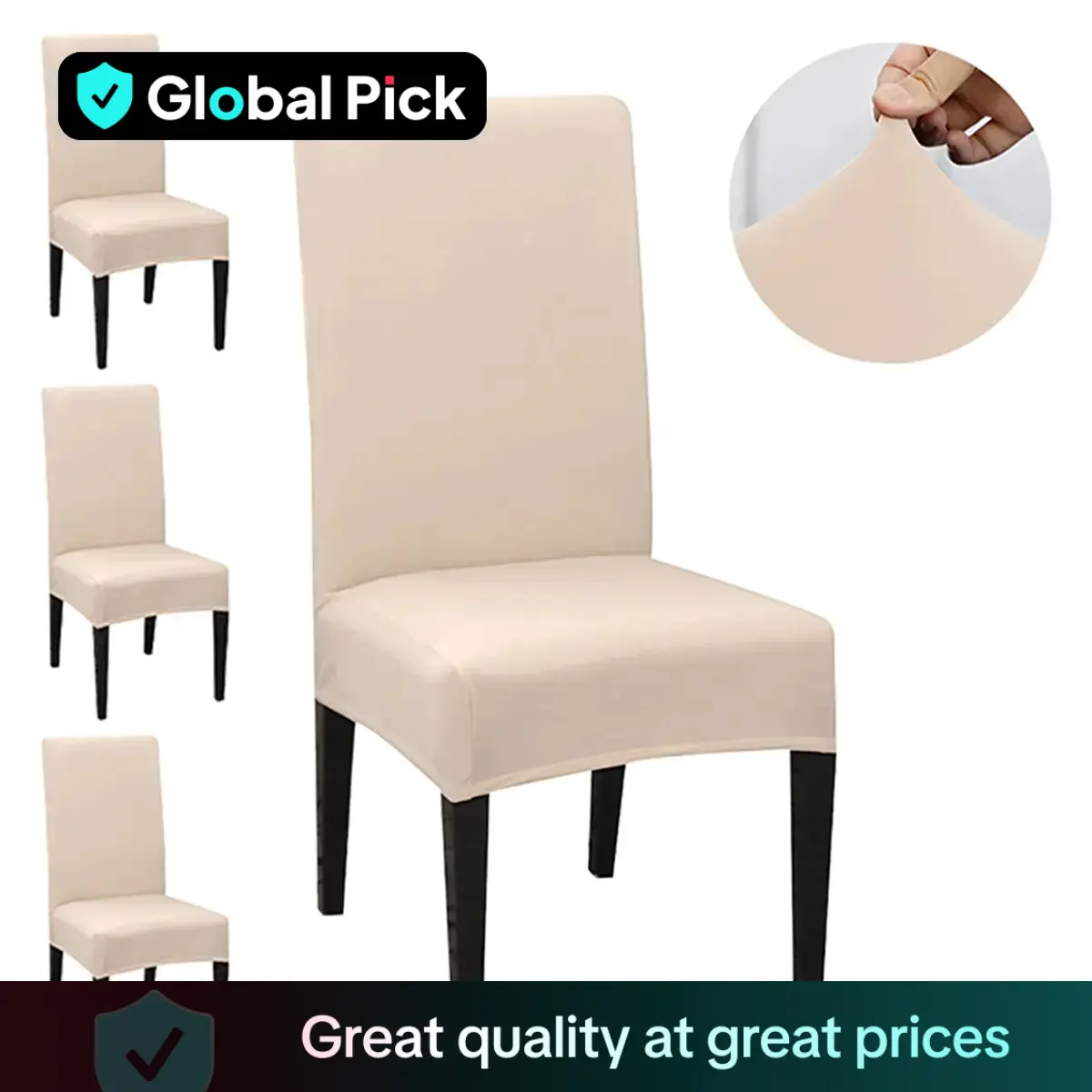 Set of 4-12 Milk Silk Elastic Chair Covers, S Size, All Season Use, Contemporary Style, Suitable for Kitchen Dining Living Room