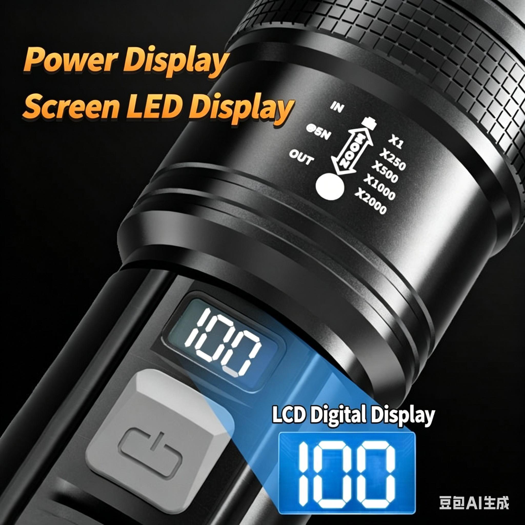 Flashlight, Rechargeable LED Flashlight with Adjustable Focus, Long Range Beam for Camping Emergency Hiking Outdoor