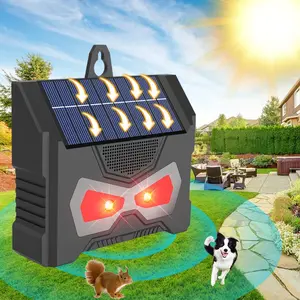 Solar-Powered Animal Repeller LED Light Flashing Bat & Bird Deterrent, Adjustable Two Modes for Garden Courtyard Protection, Solar Panel, Home Pest Control