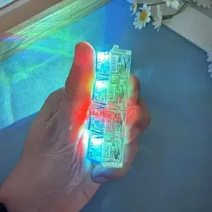 Stress-relieving toy mechanical keyboard, crystal keycaps with LED lights,transparent design, Keyboard Fidget clicker keychain Fidget Game pop press button real quick