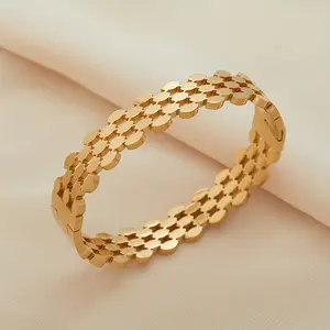 [Vintage Oval Stainless Steel Bangle] Vintage Stainless Steel Multi-Layer Oval Bangle, Unisex Luxury Accessory