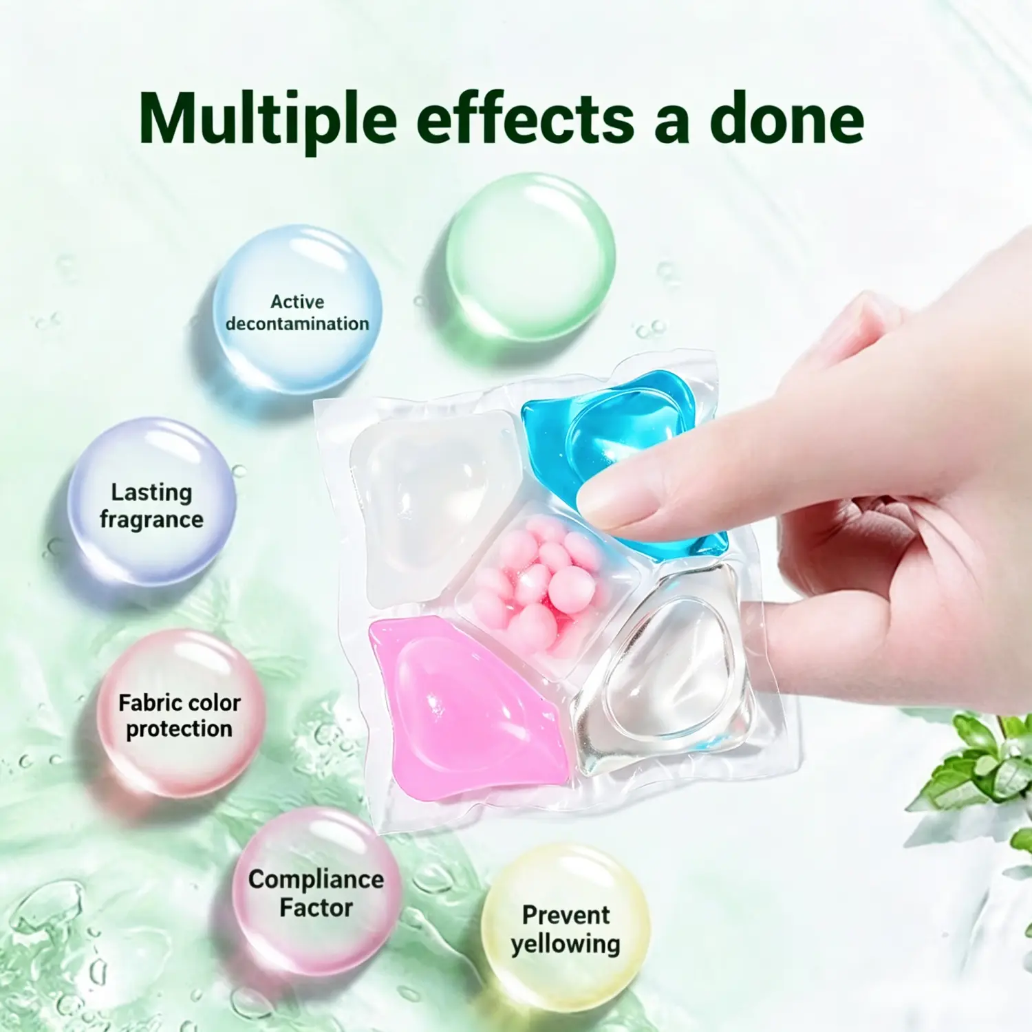 Multi-Function Scented Laundry Gel Beads - 5-in-1 Concentrated Home Care Cleaner, 190g/290g/590g Options, Low Foam, Easy to Rinse, Soft, Anti-Static, Deep Stain Removal, Long-Lasting Freshness, Laundry Room Essential