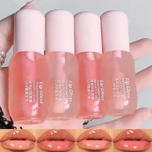 Baorder 4-piece transparent lip gloss oil set, fruity moisturizing lip balm, cute lip fruit moisturizing lip oil, glossy lip gloss primer, girl's lip care makeup, party gift