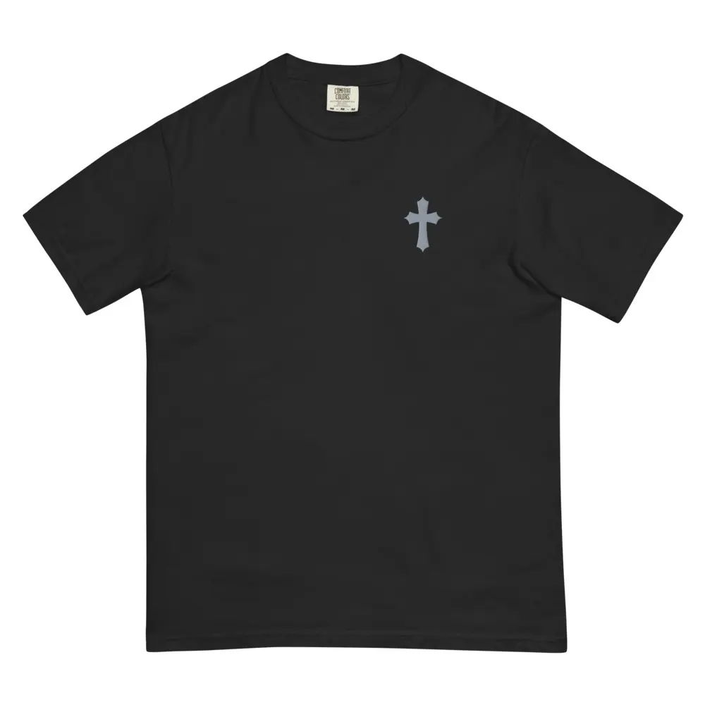 One Above All - Embroidered Cross - Heavy Weight Tee